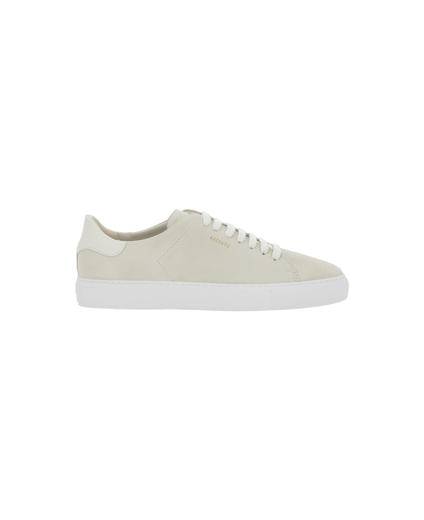 Axel Arigato 'clean 90' Beige Low Top Sneakers With Logo Lettering On The Side In Suede Man - Beige