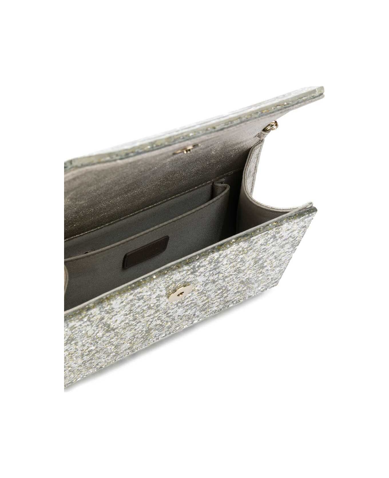 Jimmy Choo 
candy
 Champagne Clutch Bag With All-over Coarse Glitter In Acrylic Woman Jimmy Choo - Metallic