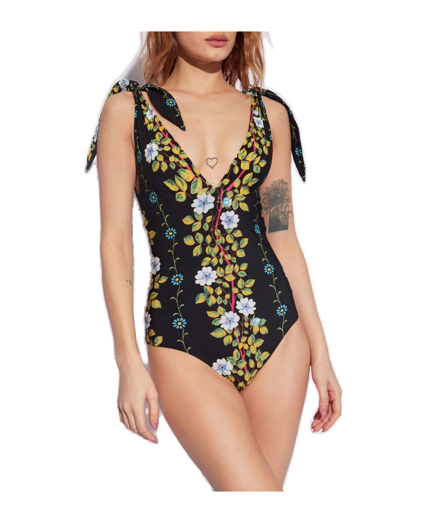 Etro Floral Printed One-piece Swimsuit - Black