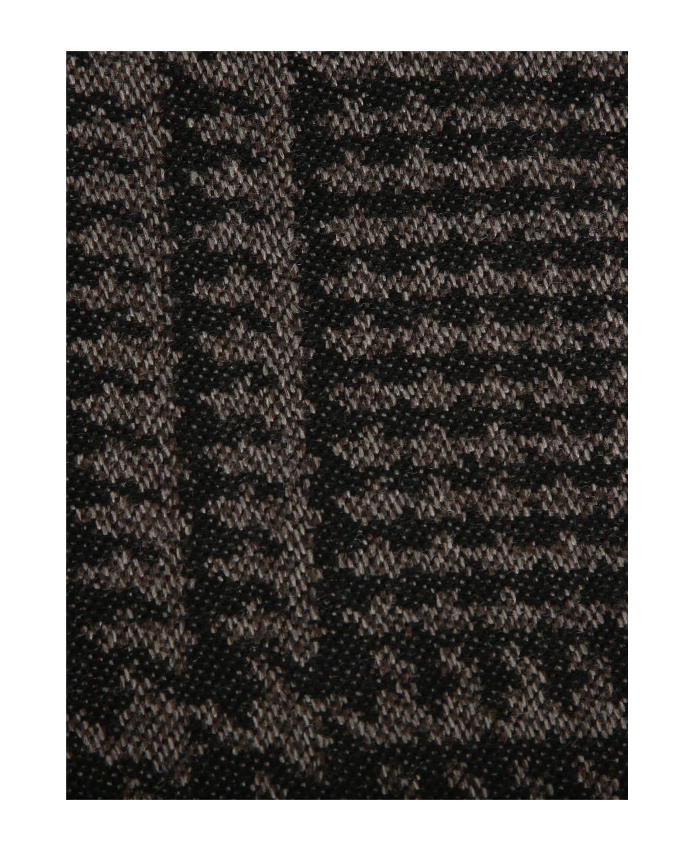 Kiton Houndstooth Patterned Scarf - Black