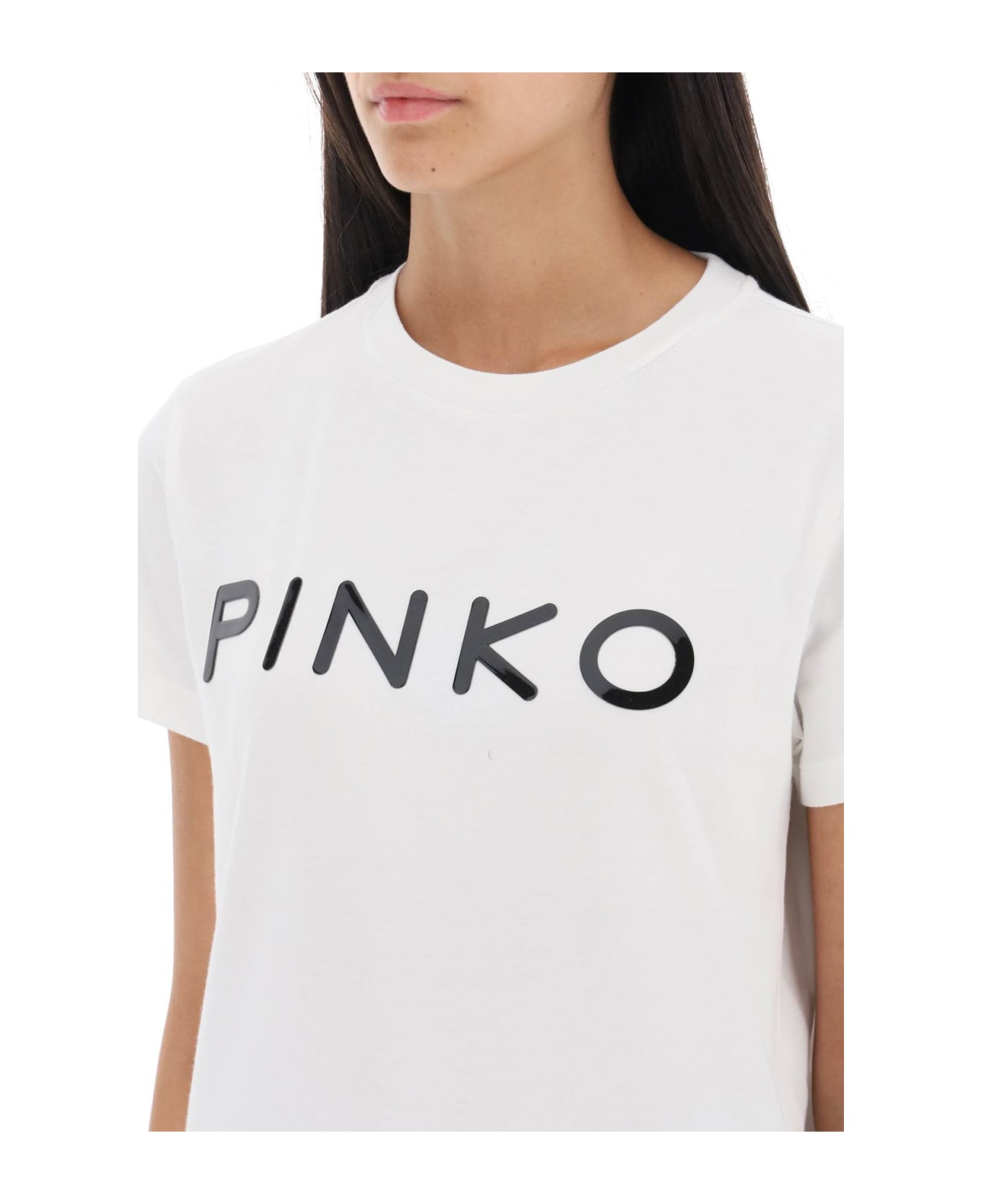 Pinko Cotton T-shirt With Logo - White