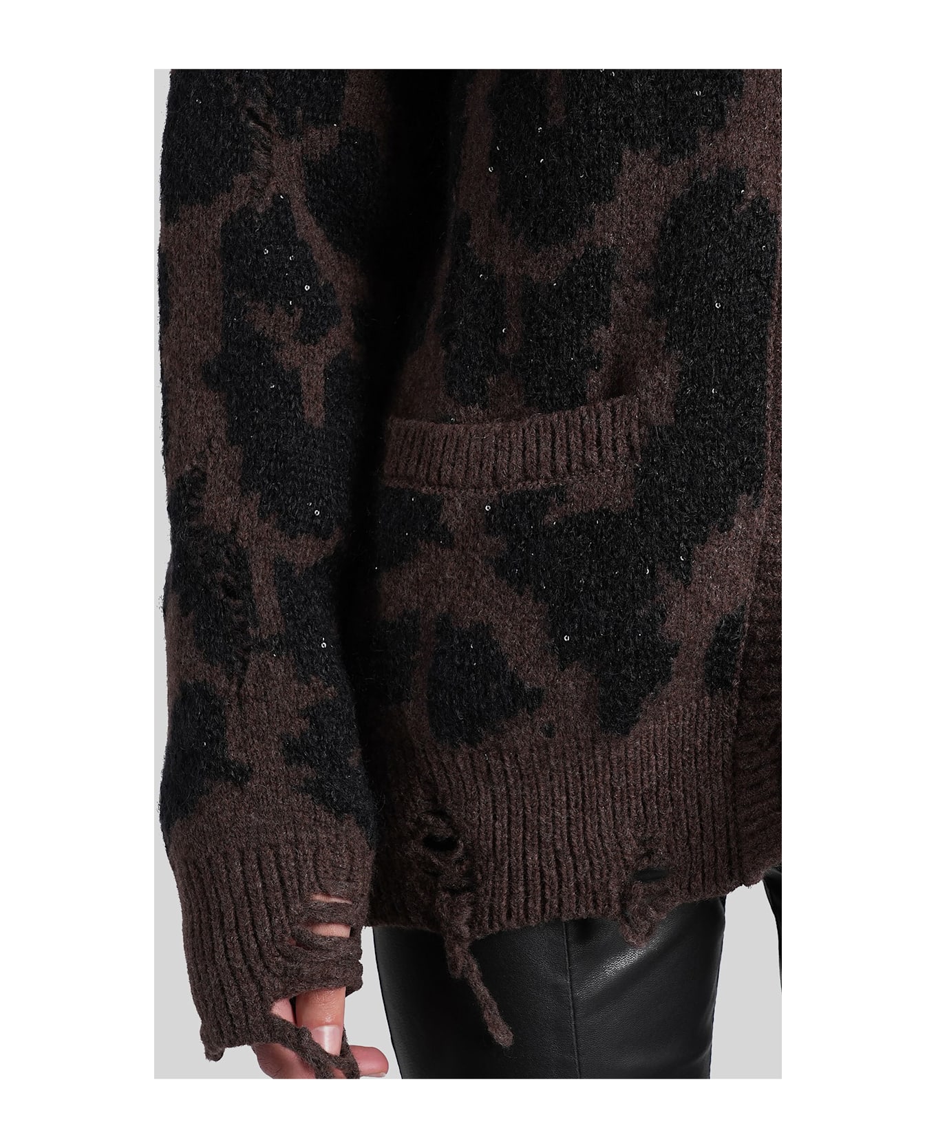 Laneus Cardigan In Black Wool - MACULATO