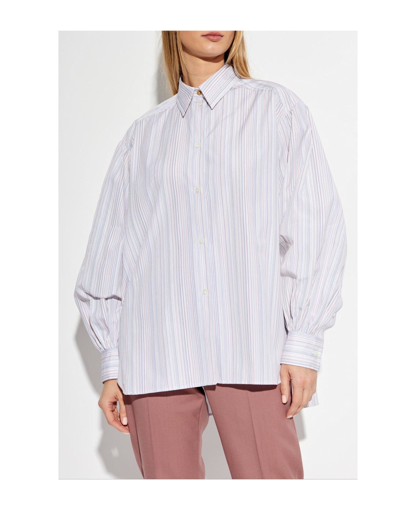 Paul Smith Shirt With Striped Pattern - WHITE