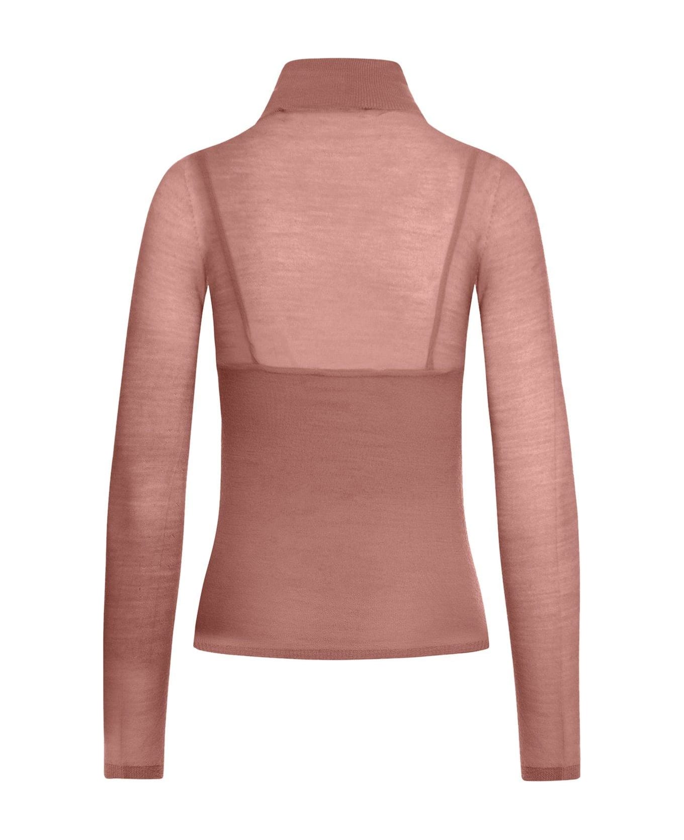 Max Mara Turtleneck Long-sleeved Jumper - Pink ニットウェア