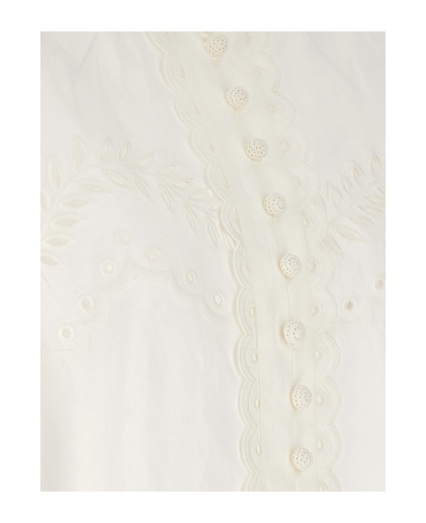 Zimmermann 'junie Embroidered' Shirt - White