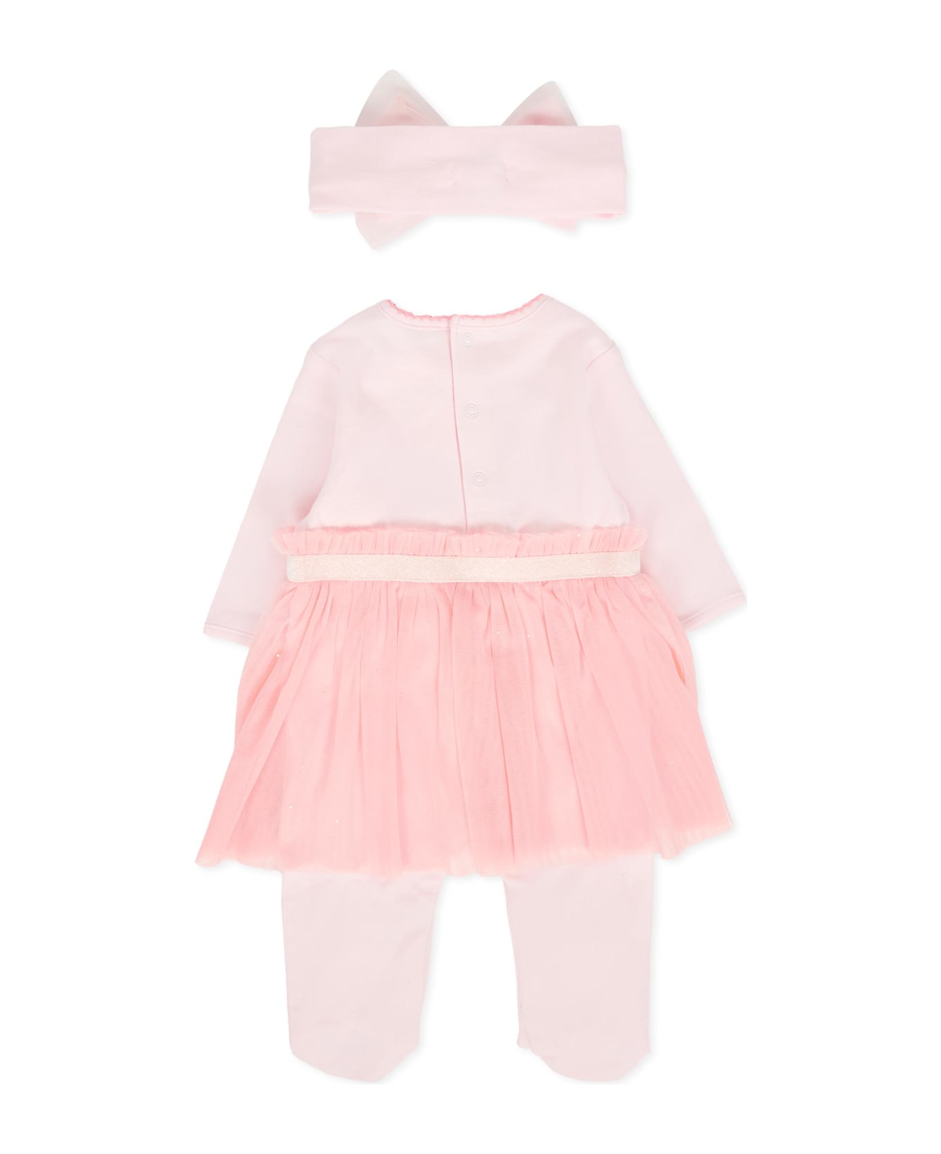 Billieblush Pink Babygrow Set For Baby Girl With Cat - Pink