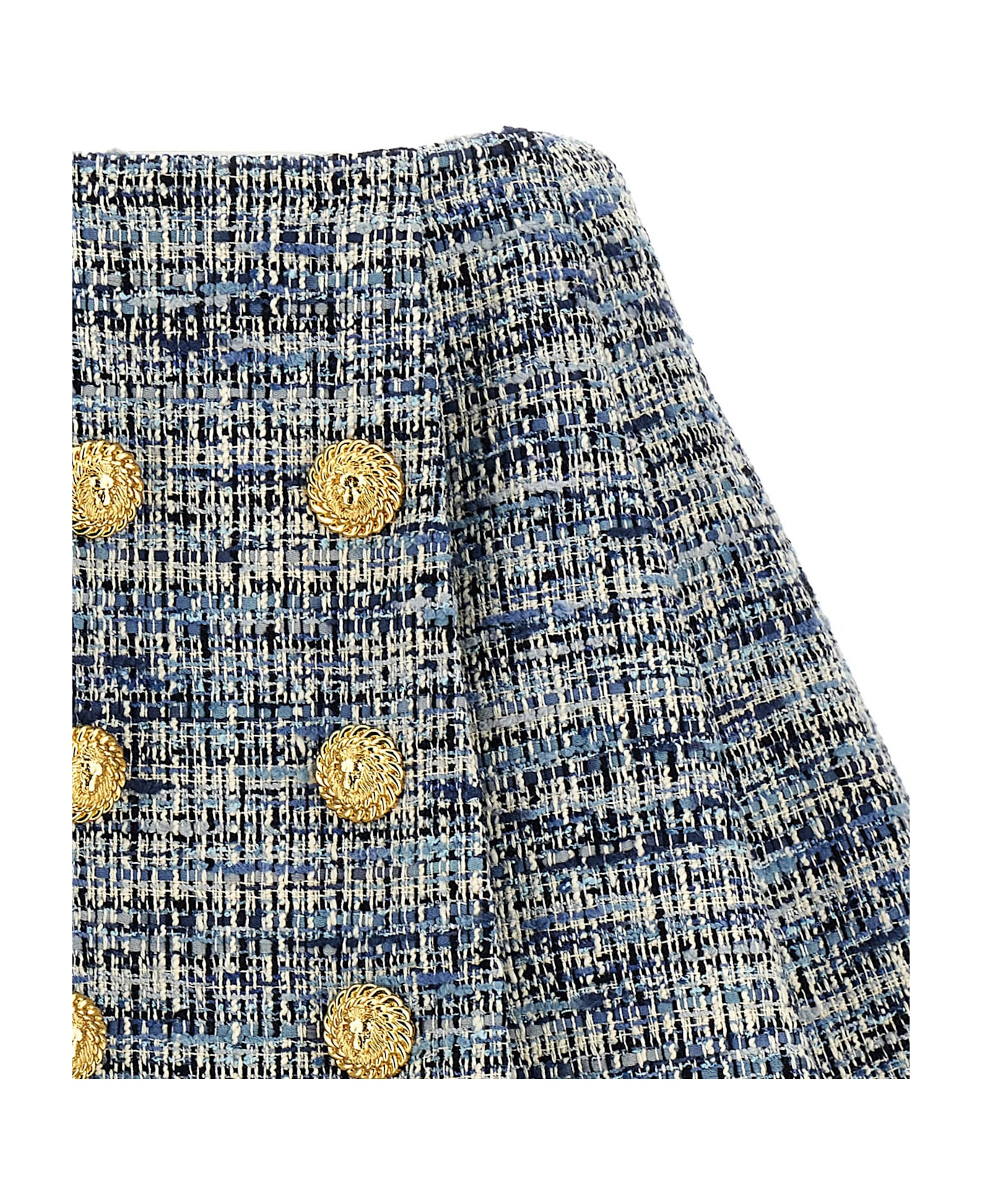 Balmain Tweed Skirt - Blue