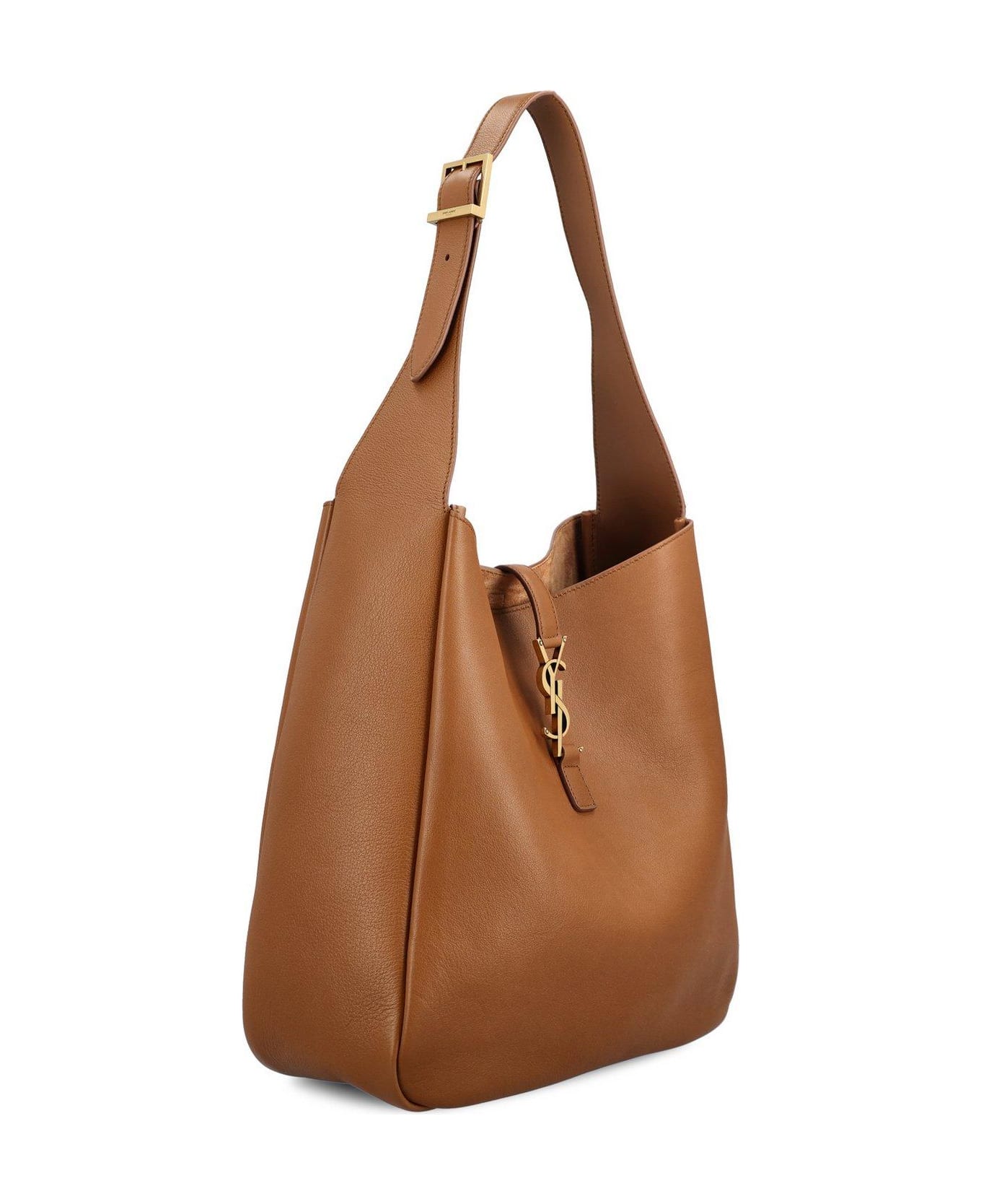 Saint Laurent Le 5 à 7 Logo Plaque Large Shoulder Bag - BUFF