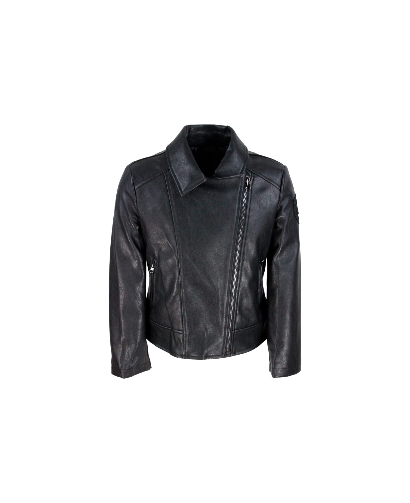 Monnalisa Leather Biker Jacket - Black
