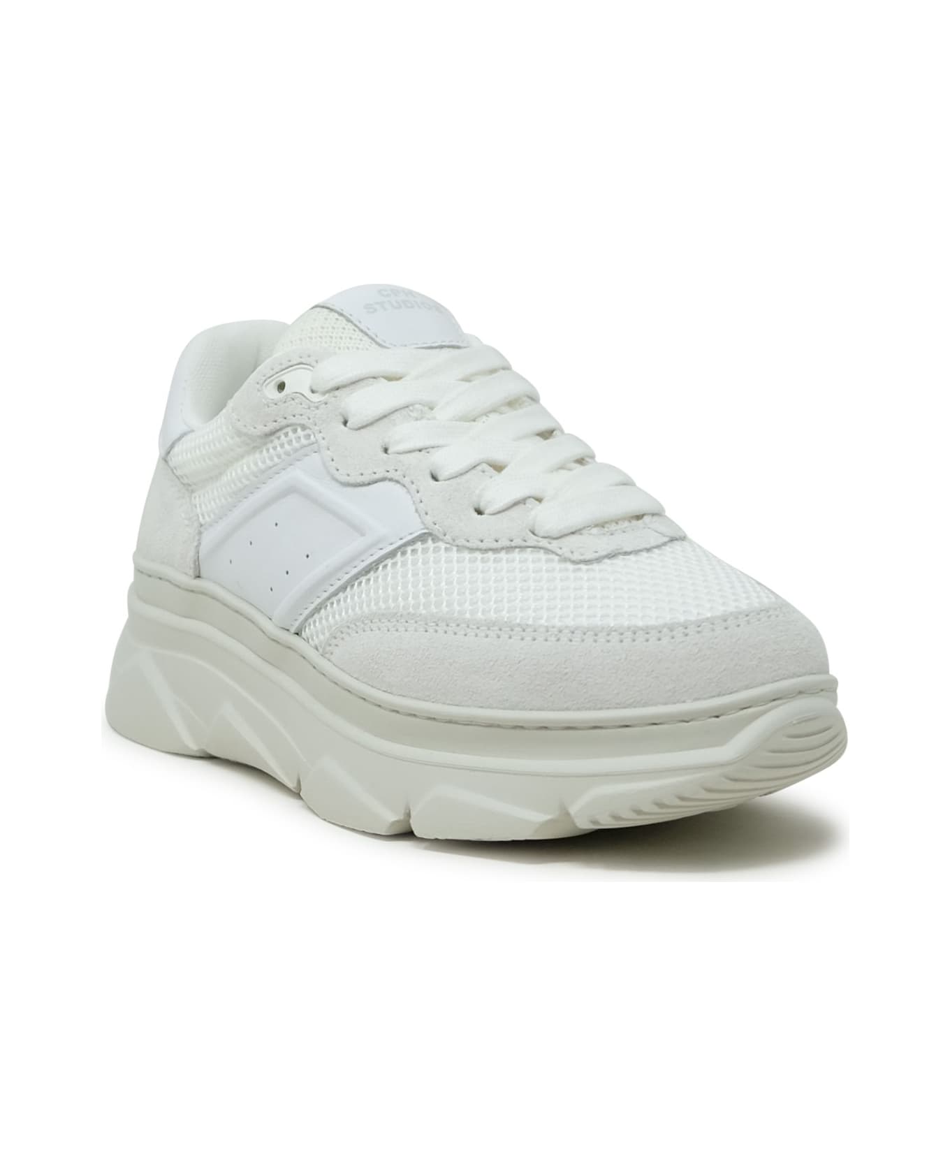 Copenhagen White Leather/suede Sneakers - WHITE