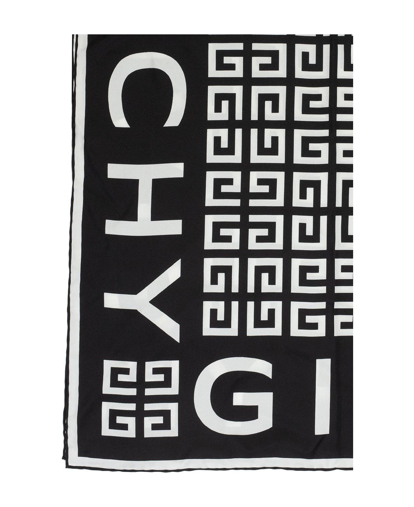 Givenchy 4g Silk Scarf - BLACK-WHITE スカーフ＆ストール