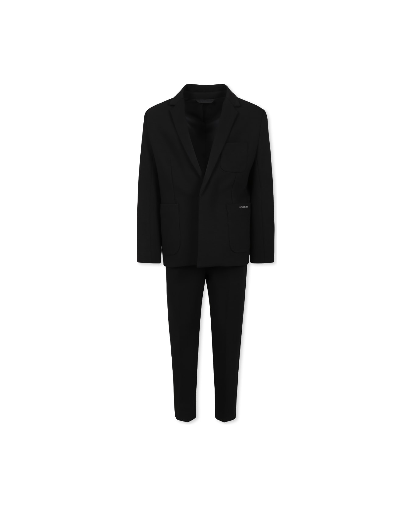 Givenchy Black Trousers For Boy With Logo - Black