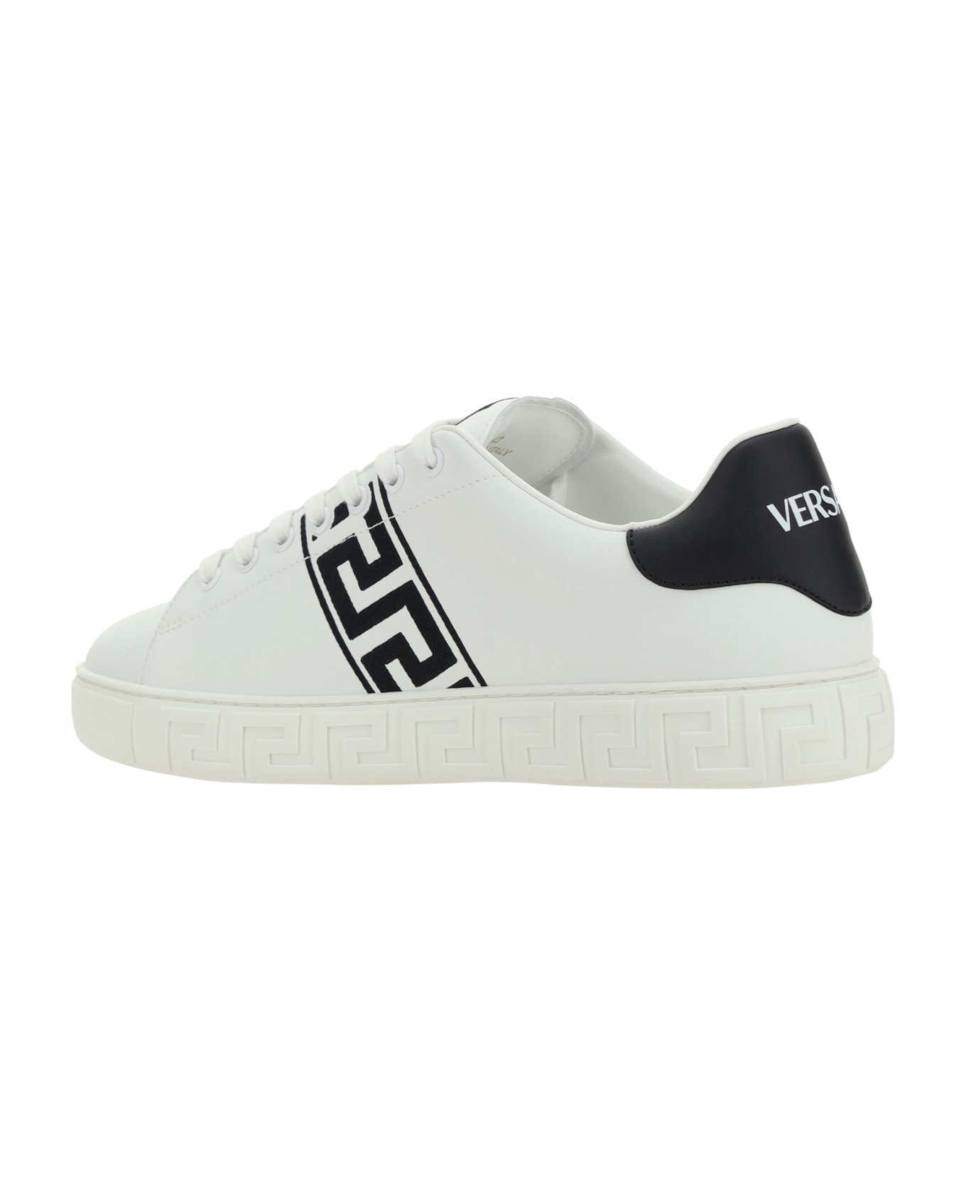Versace Low Top Sneakers - WHITE/BLACK