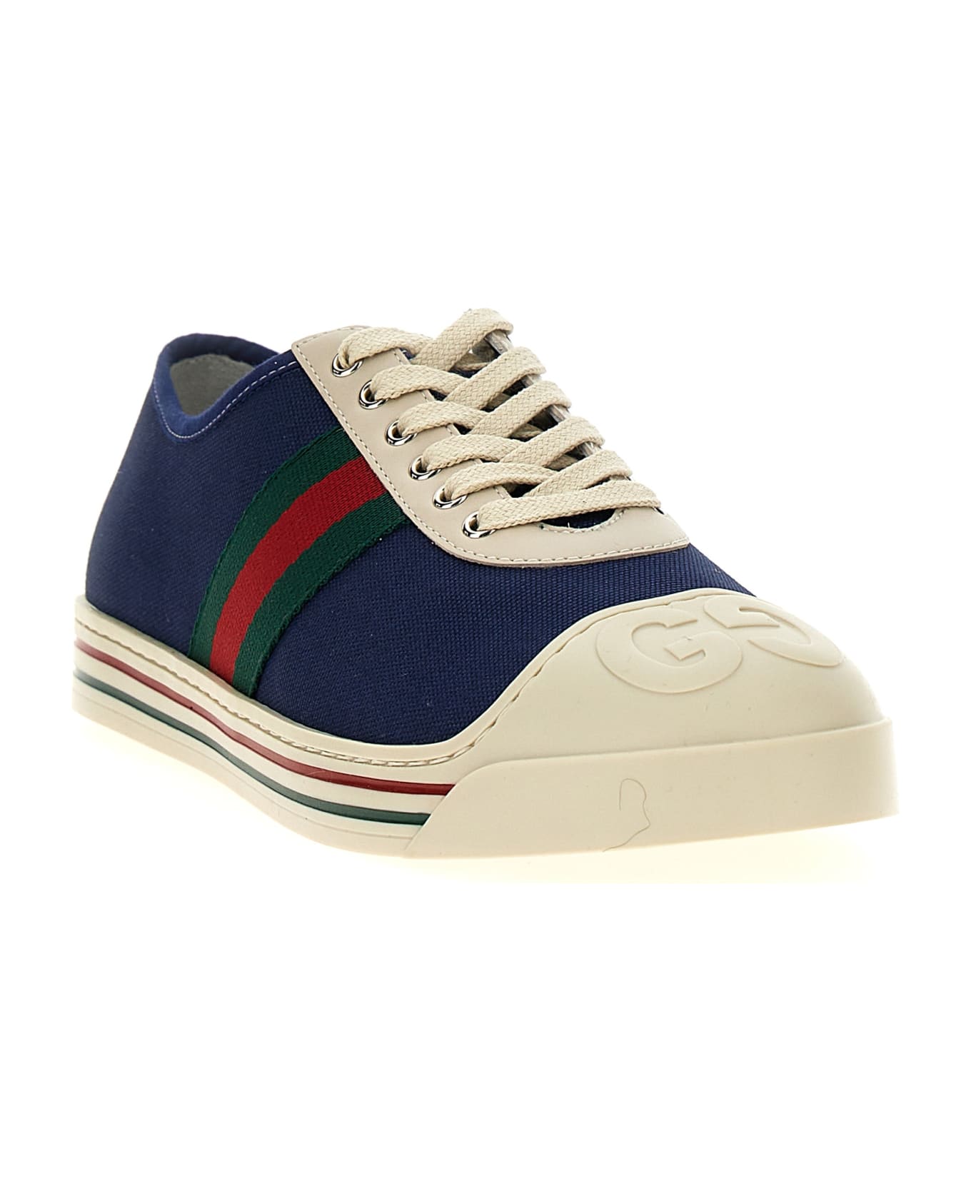 Gucci Logo Canvas Sneakers - Blue