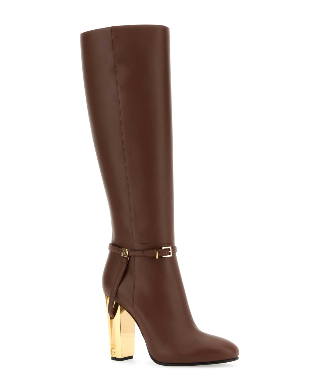 Fendi Brown Leather Delfina Boots - ACORN