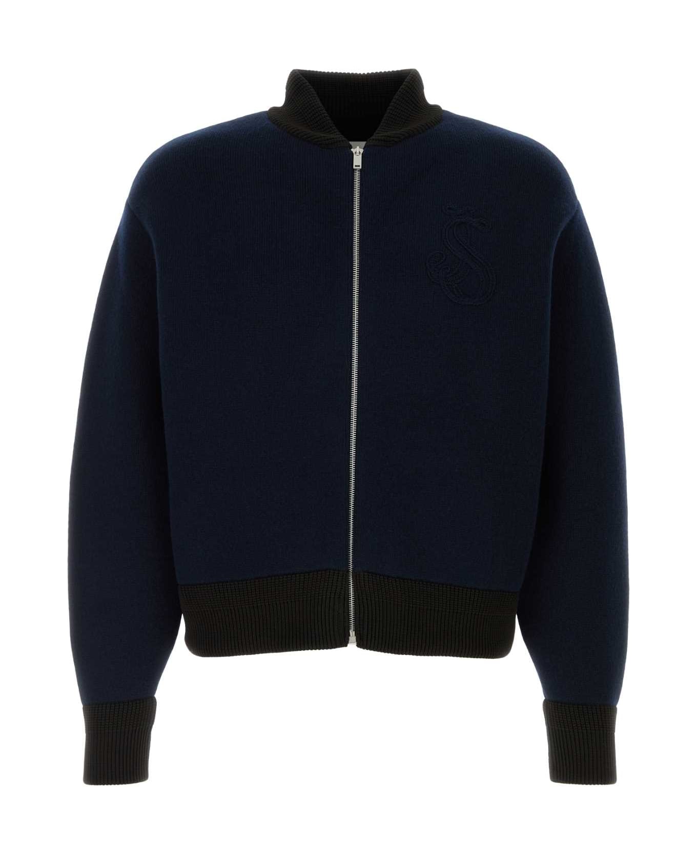 Jil Sander Dark Blue Wool Blend Cardigan - NIGHTFALL