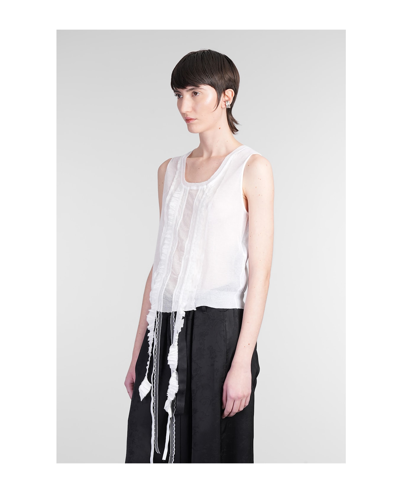 Ann Demeulemeester Lotta Topwear In White Cotton - white