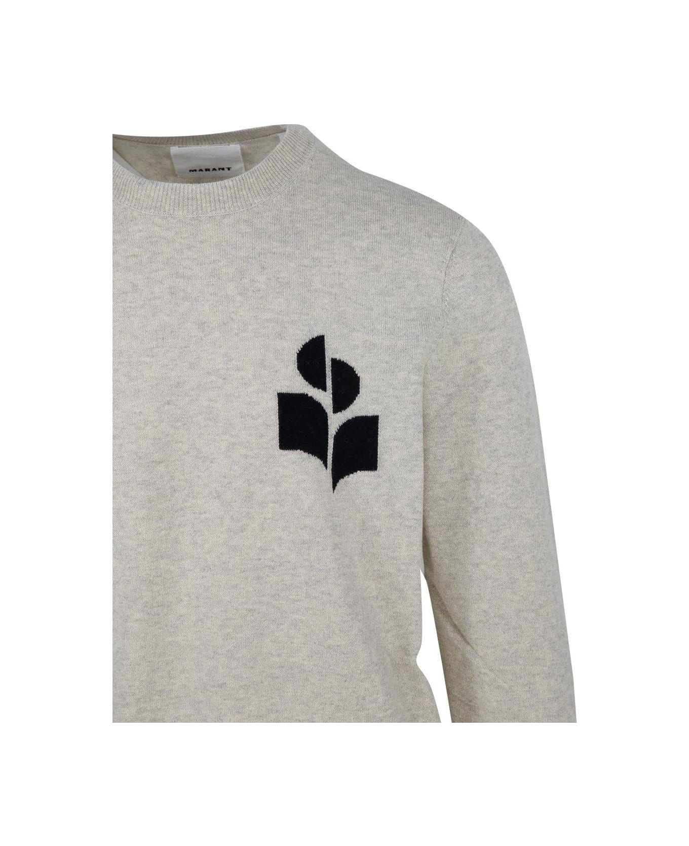 Isabel Marant Logo Intarsia Crewneck Knitted Sweater - Cream ニットウェア