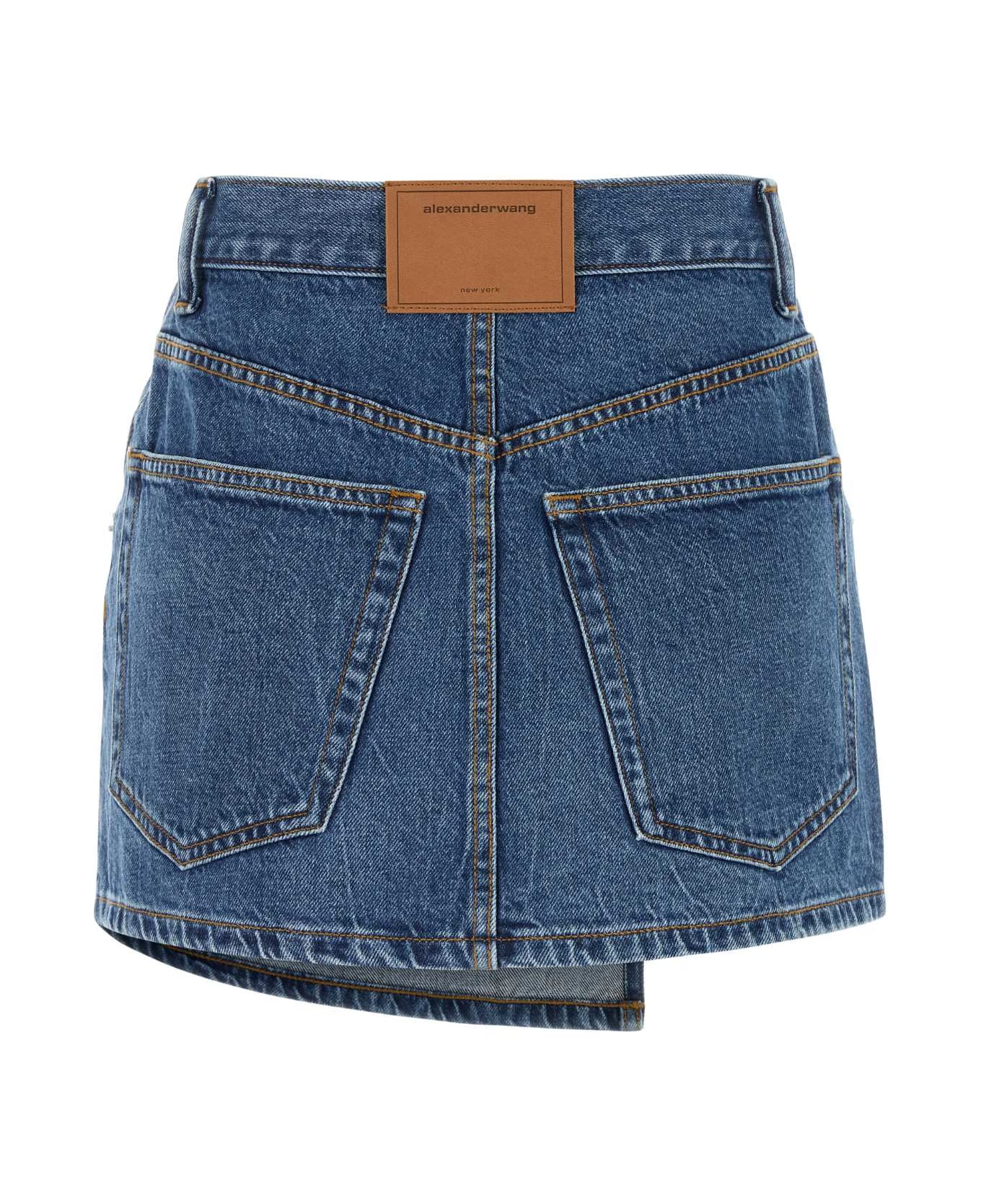 Alexander Wang Denim Mini Skirt - DEEPBLUE