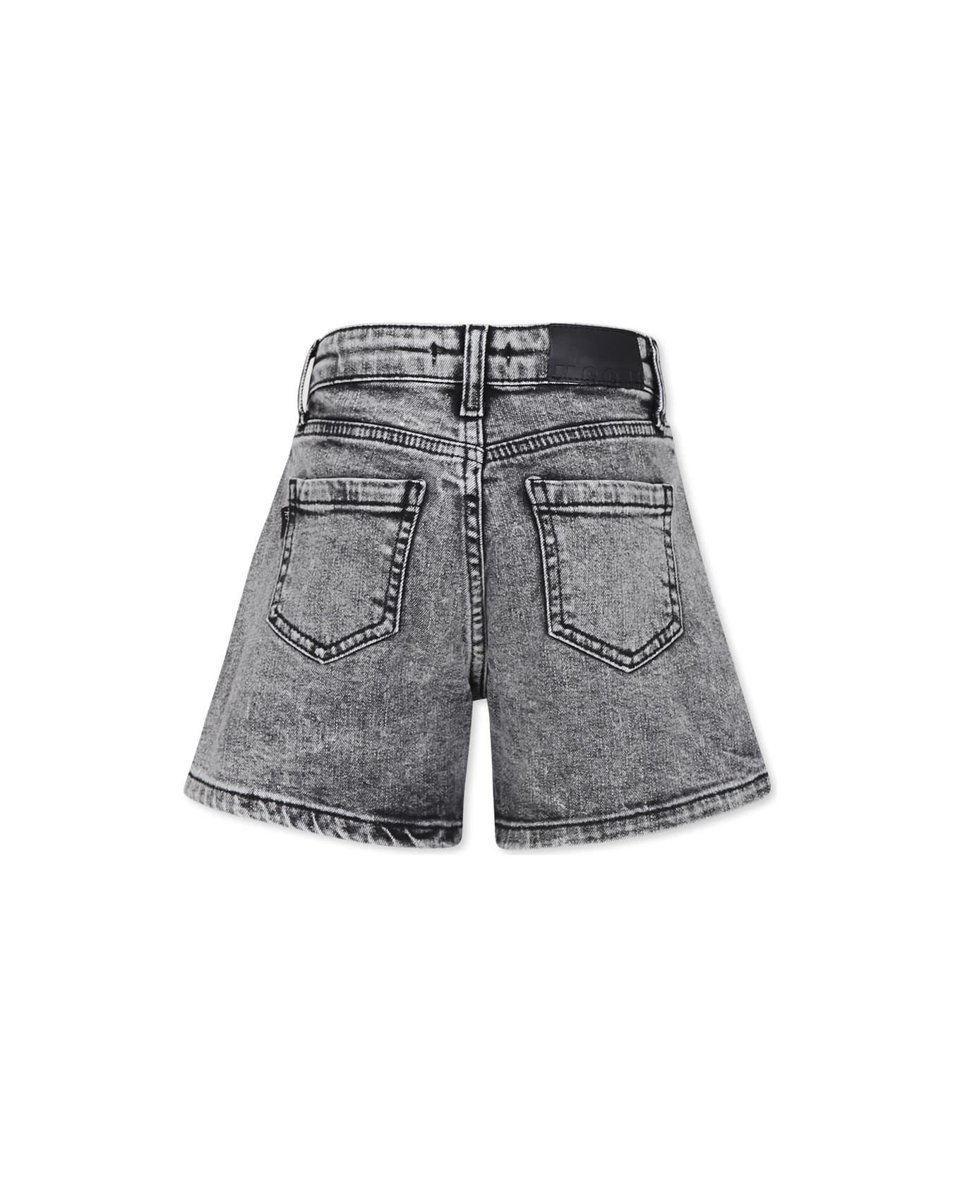 MSGM Grey Shorts For Girl With Logo - Grey