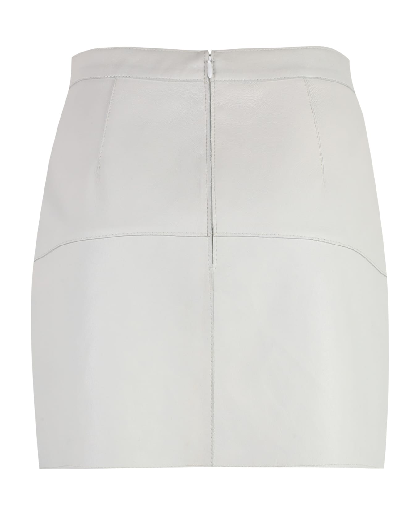 Parosh Leather Mini Skirt - White