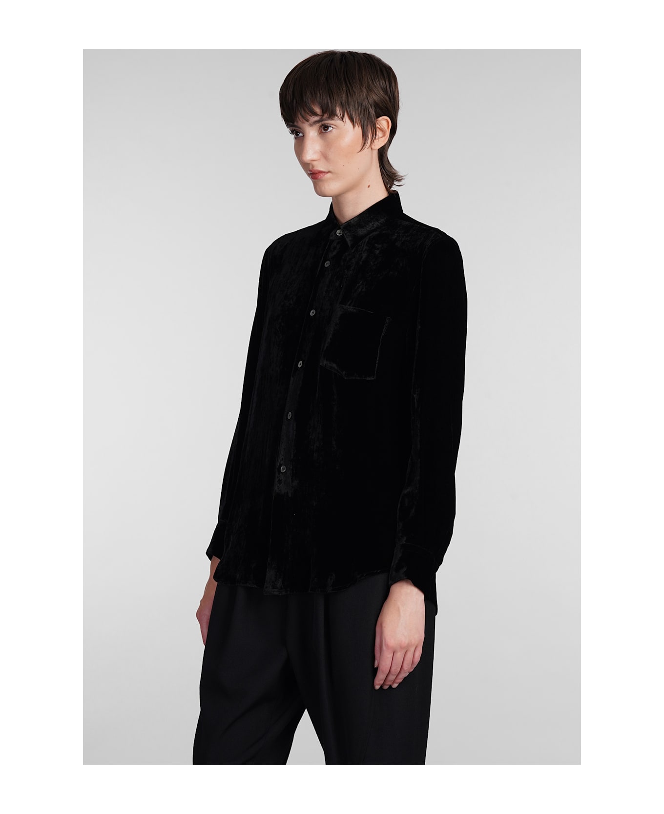 Comme des Garçons Shirt In Black Rayon - black