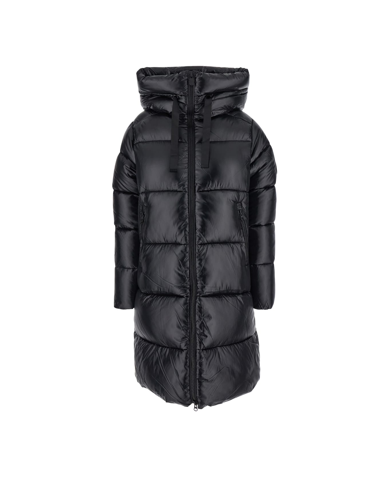 Save the Duck 'isabel' Black Oversized Down Jacket With Hood In Nylon Woman - Black