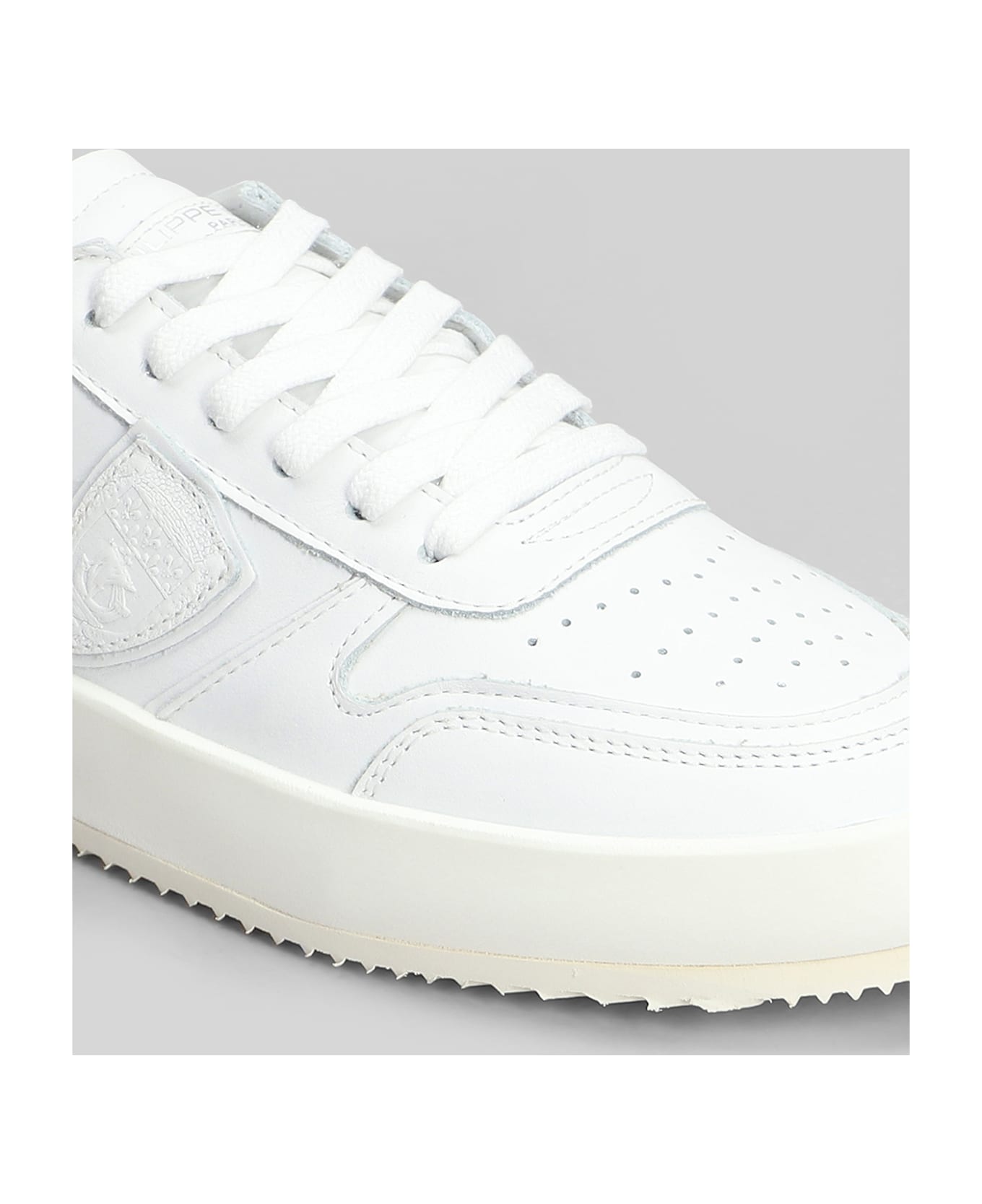 Philippe Model Nice Low Sneakers In White Leather - white