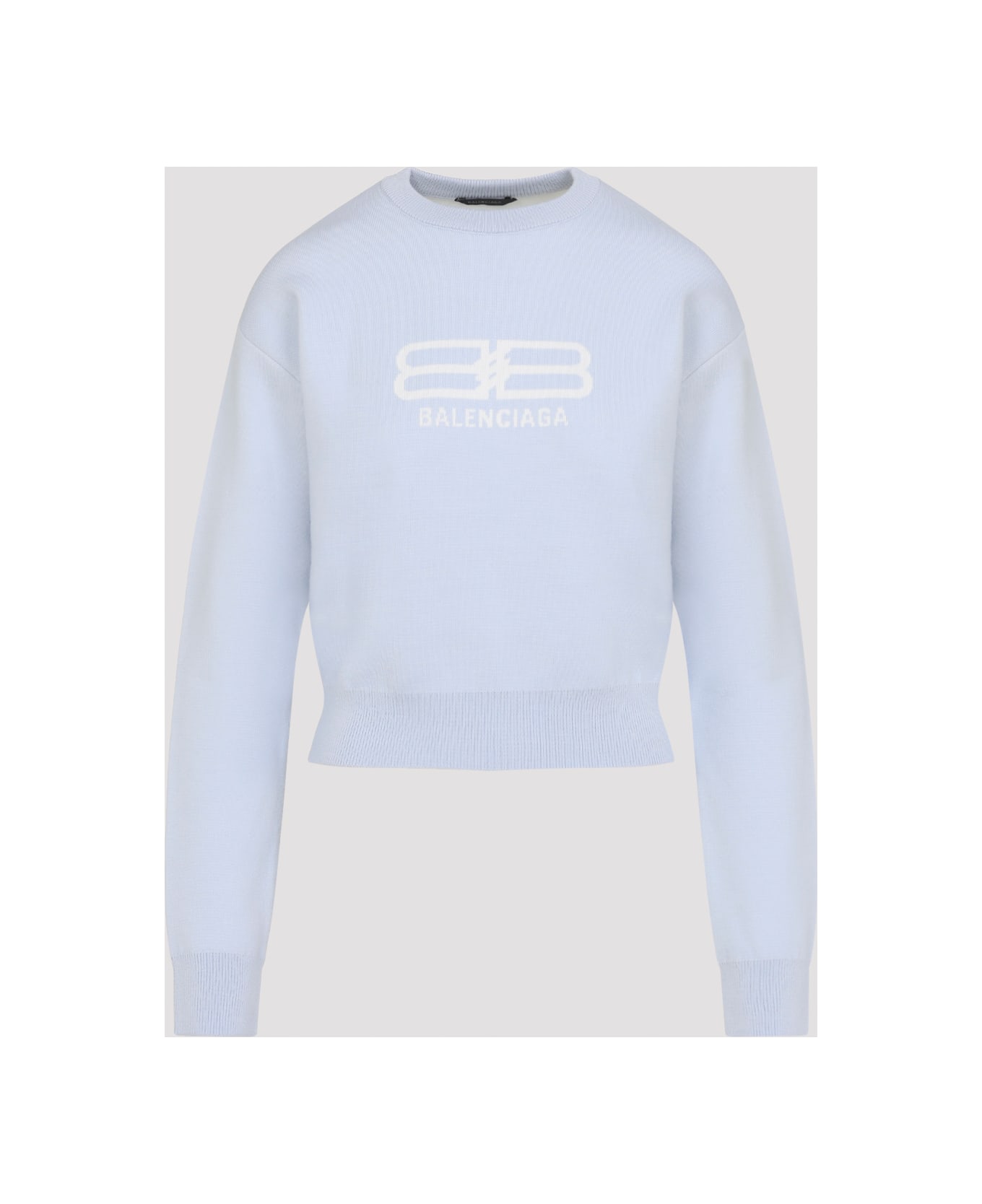 Balenciaga Cropped Pullover - Light Blue Latte