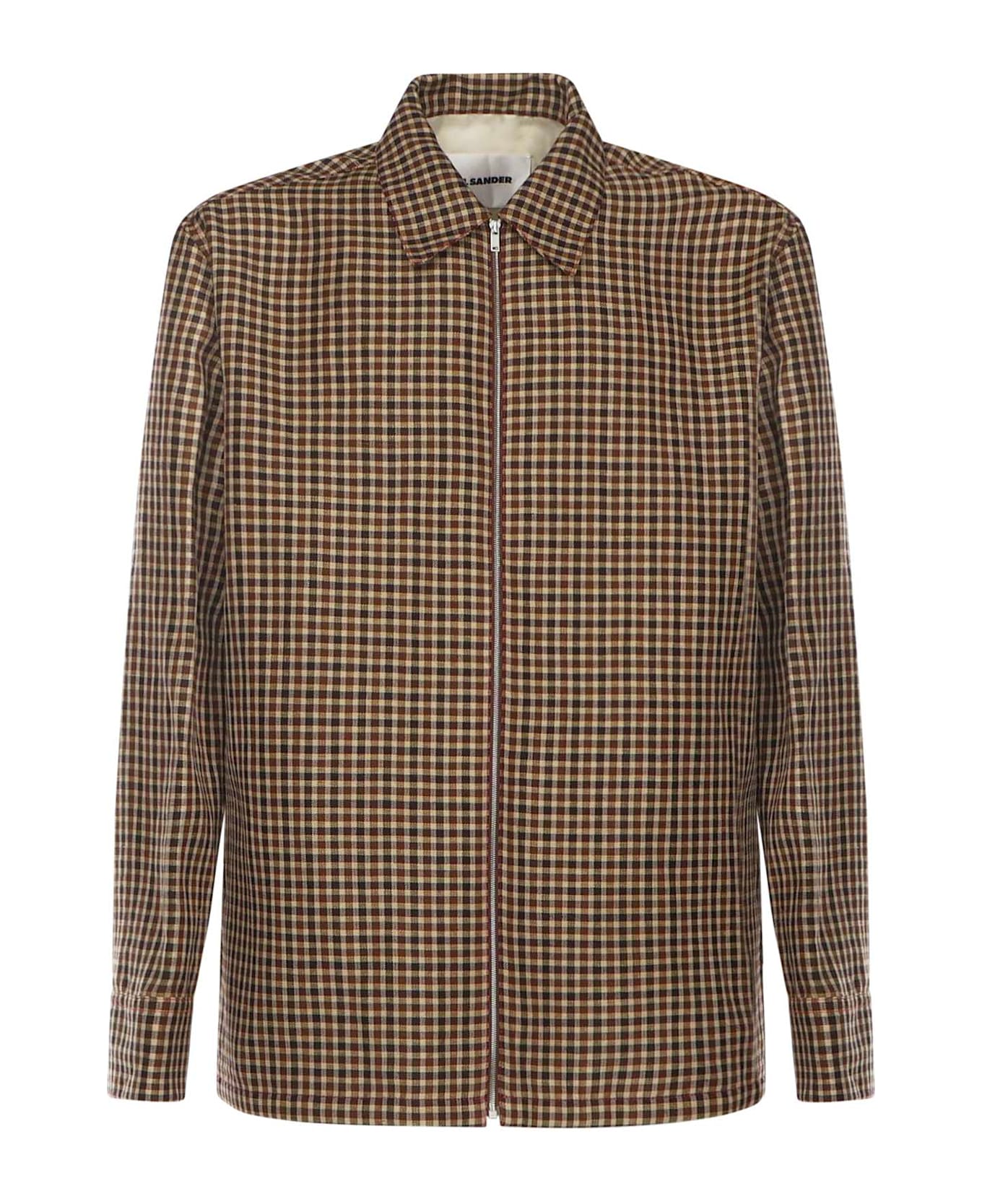 Jil Sander Wool Blend Shirt - HAZELNUT MOULINE

