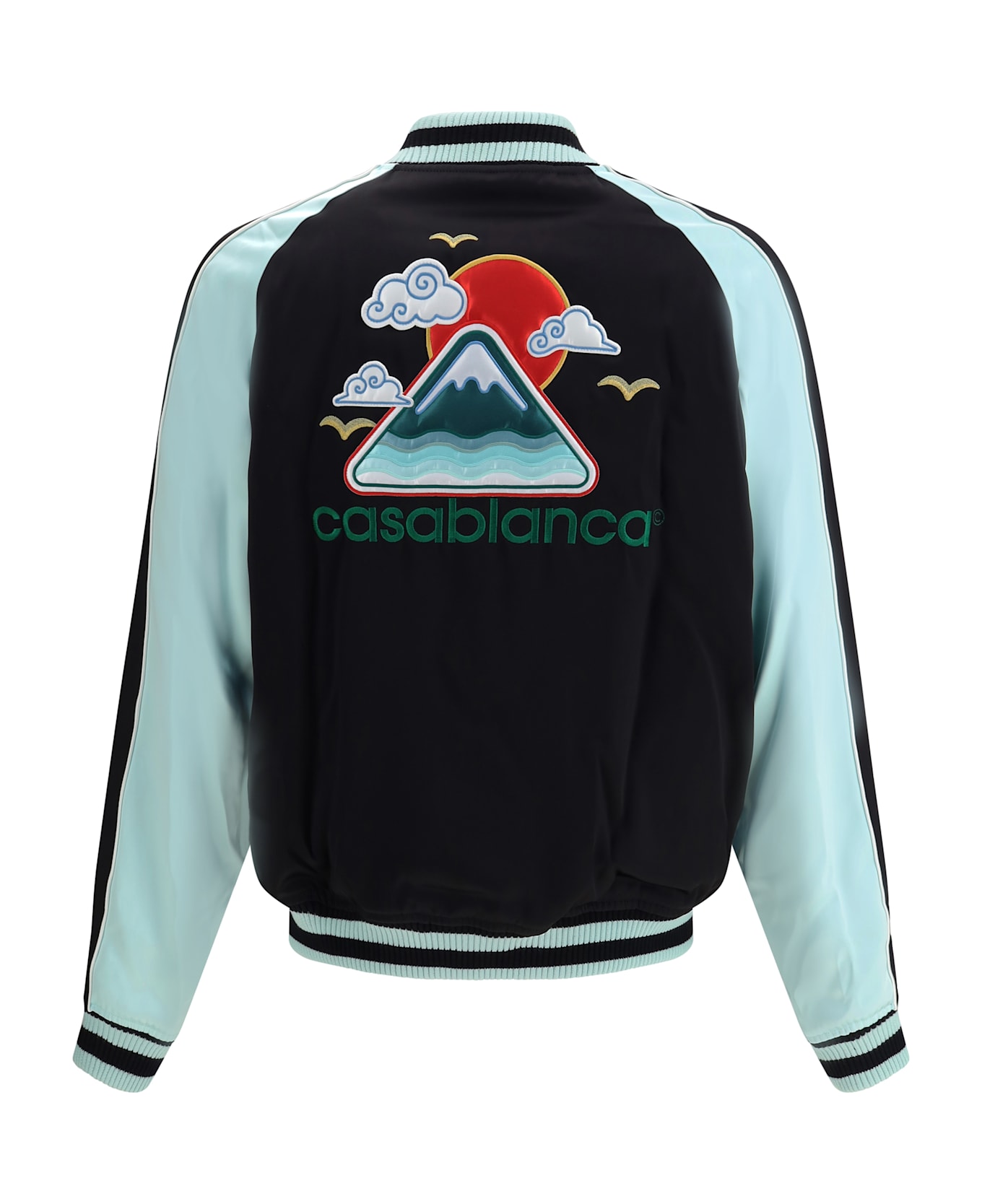Casablanca Two-tone Satin Bomber Jacket