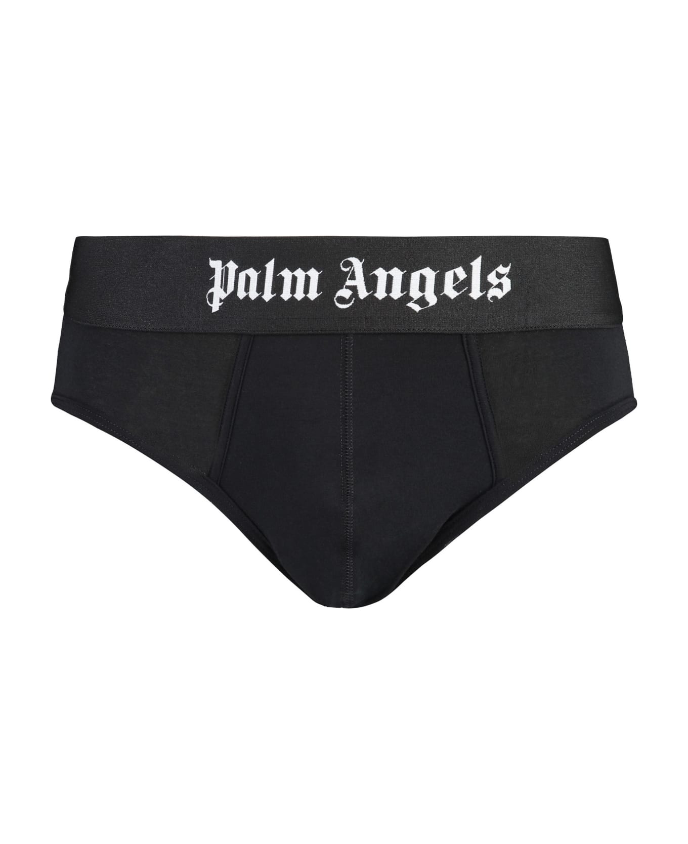 Palm Angels Set Of Two Cotton Briefs With Logoed Elastic Band - Multicolor