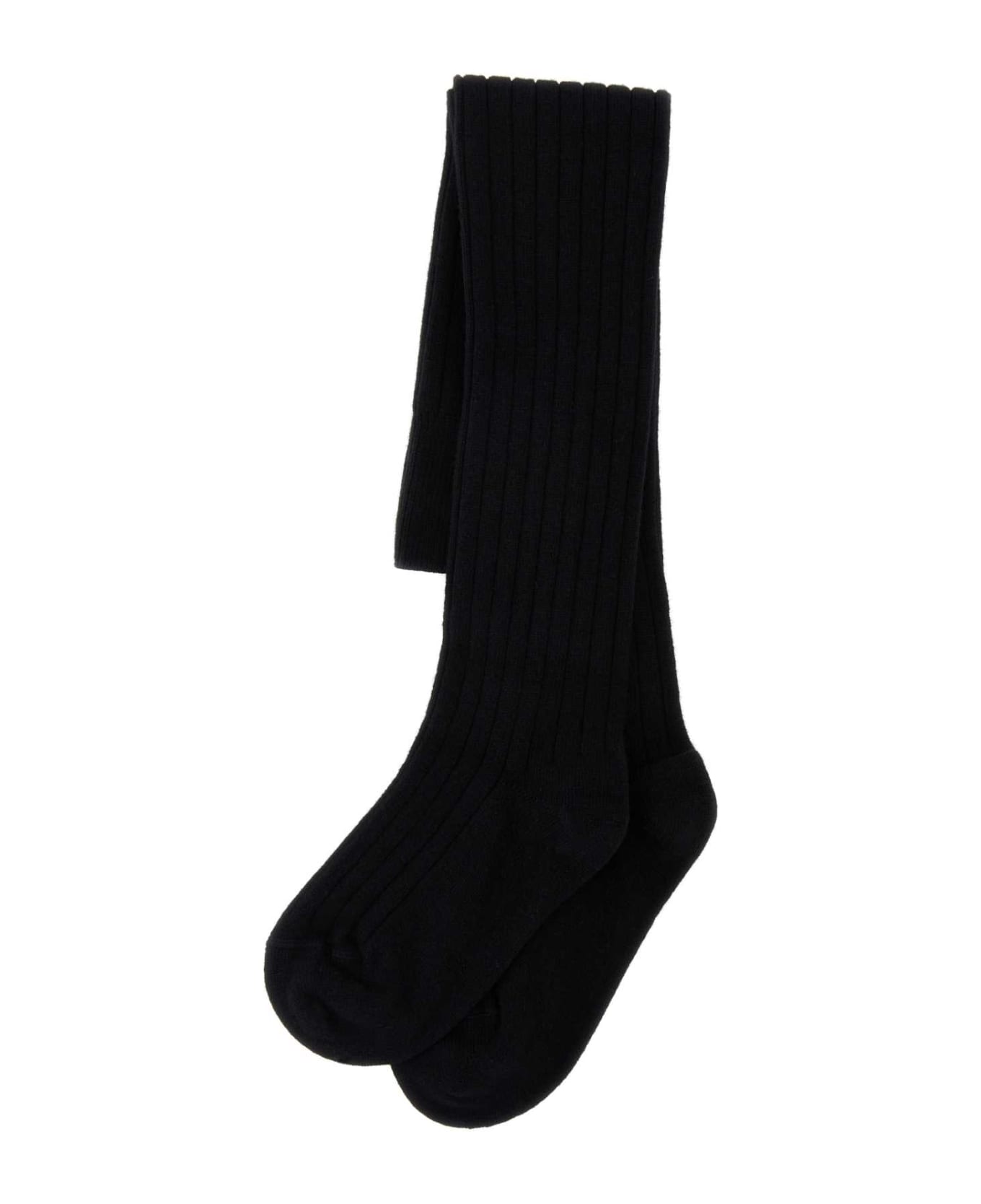 Prada Black Stretch Wool Blend Socks - NERO 靴下＆タイツ