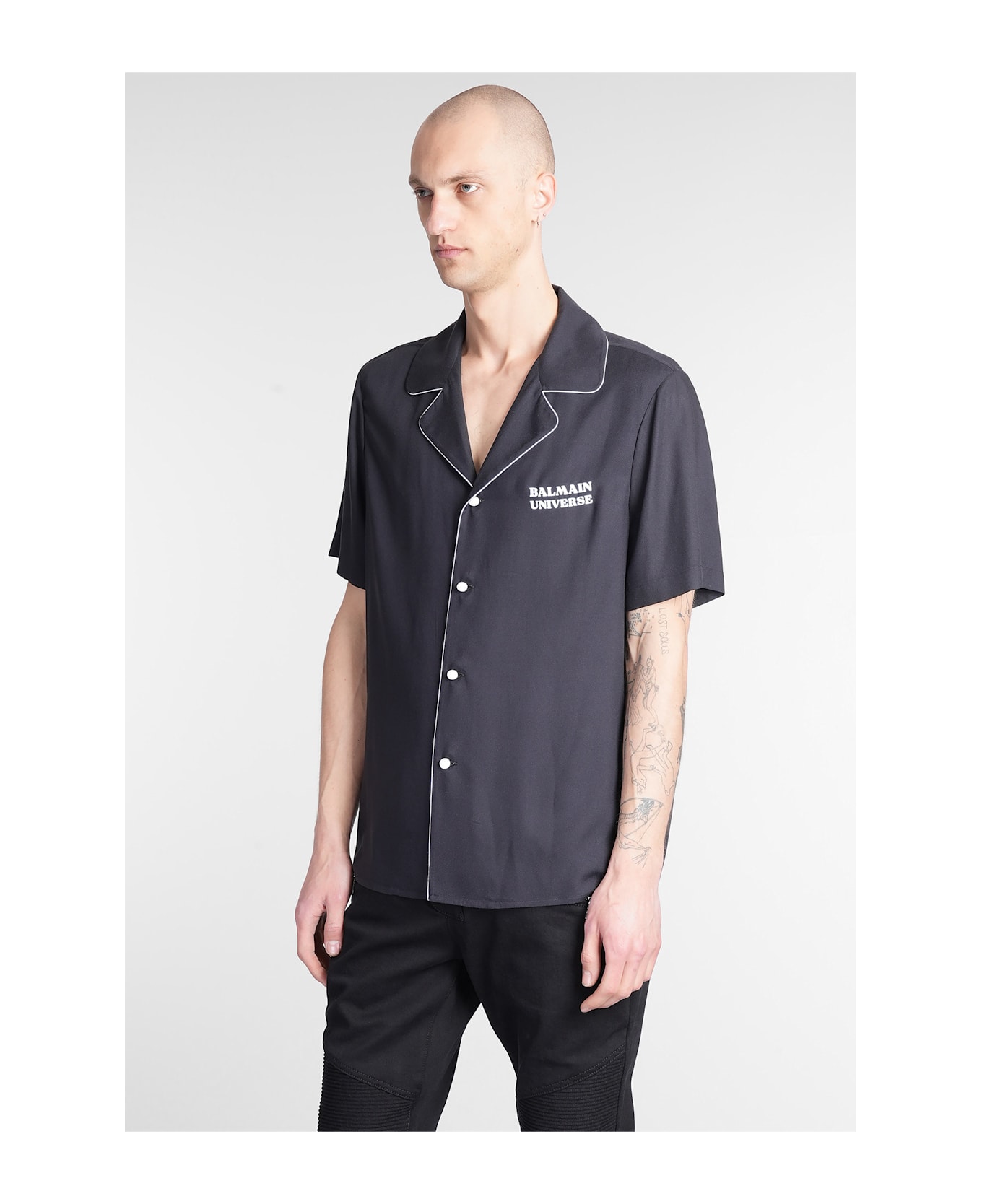 Balmain Shirt In Black Viscose - black