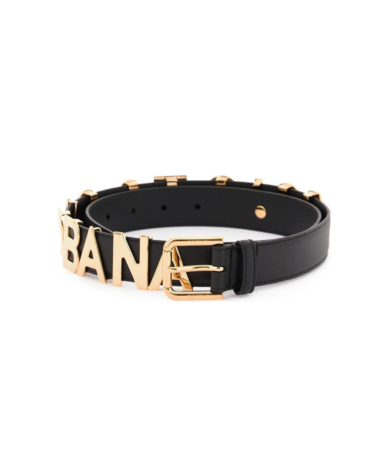 Dolce & Gabbana Logo Belt - NERO ORO CHIARO (Black) ベルト