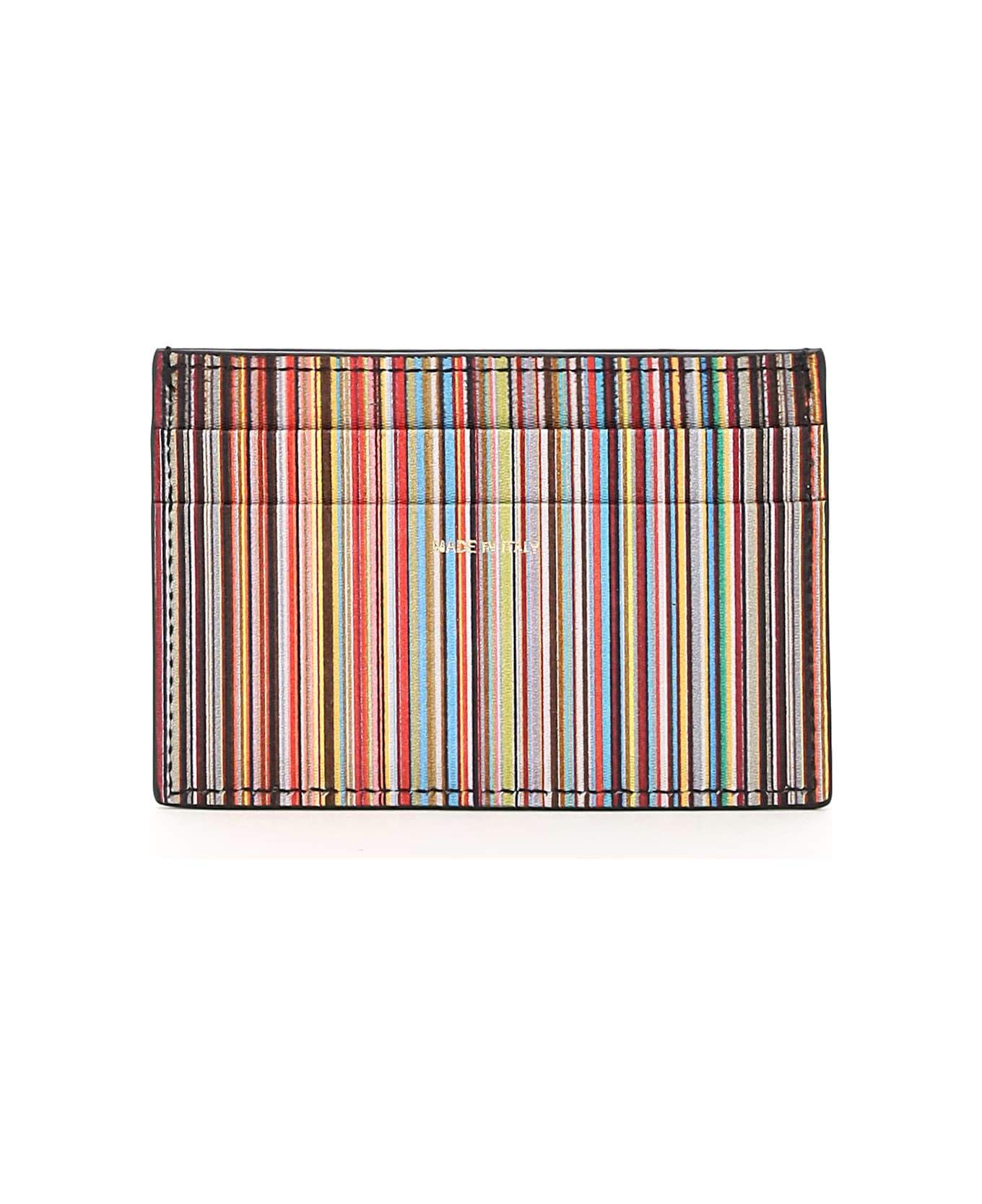 Paul Smith Striped Card Holder - BLACK/RED