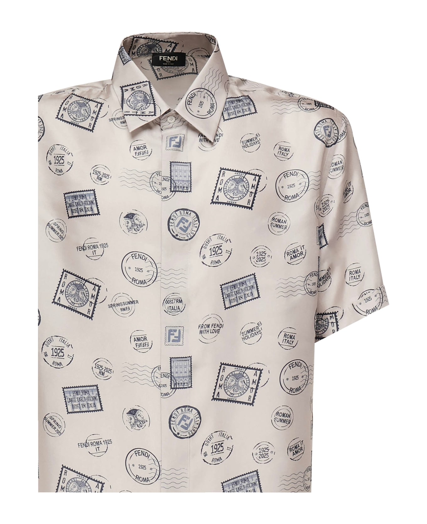 Fendi Printed Silk Shirt - White