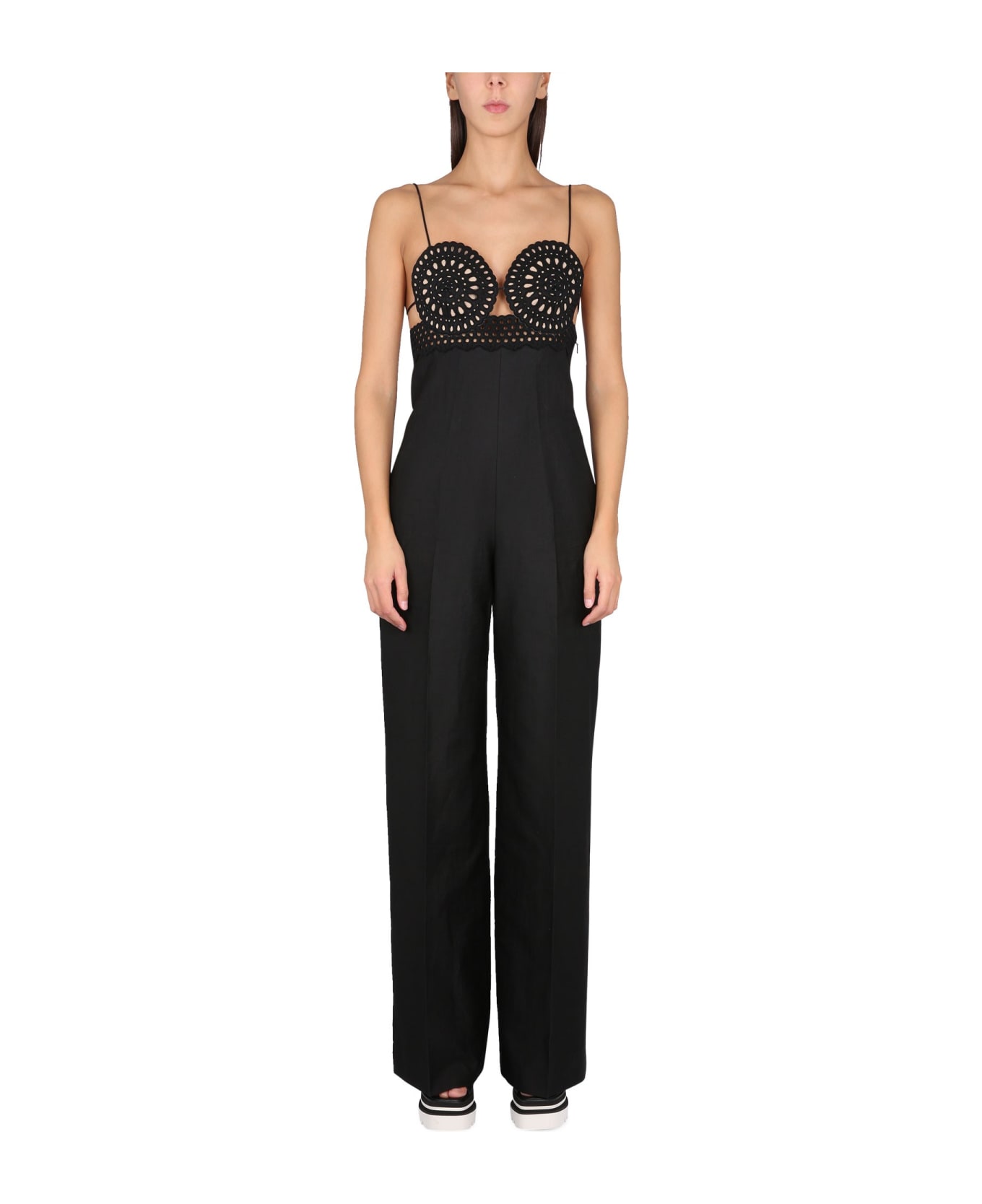 Stella McCartney Broderie Anglaise Bustier Jumpsuit - Black ジャンプスーツ