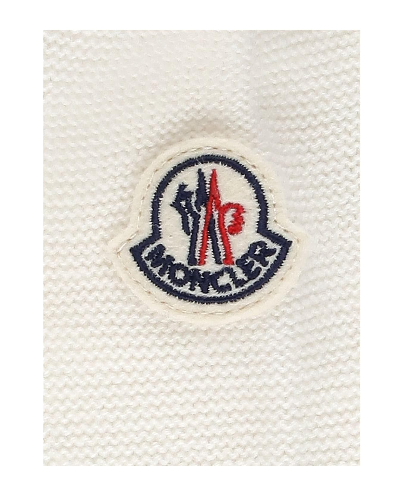 Moncler Padded Cardigan With Logo - Ivory ニットウェア＆スウェットシャツ