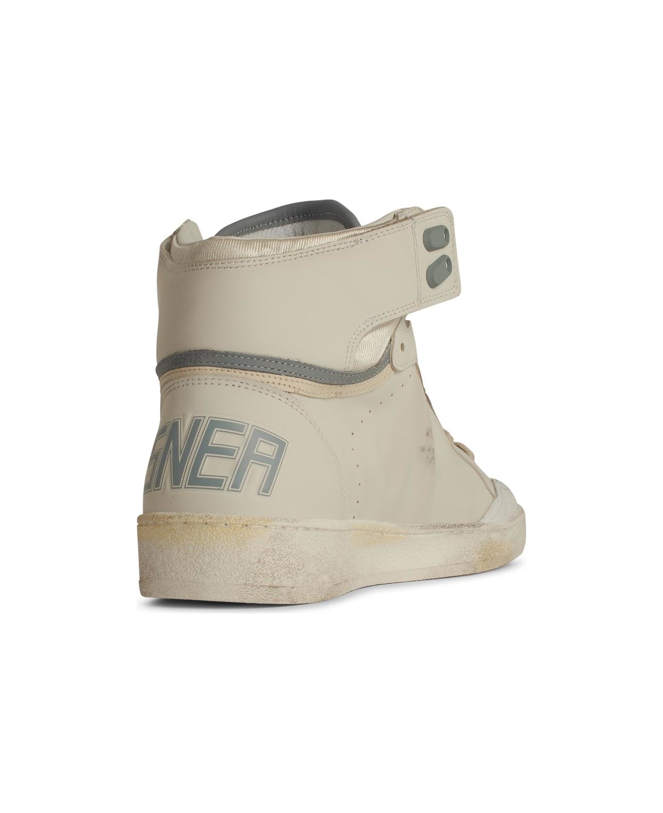 Golden Goose 
sky Star
 White Leather Sneakers - WHITE/SILVER BLUE/BEIGE