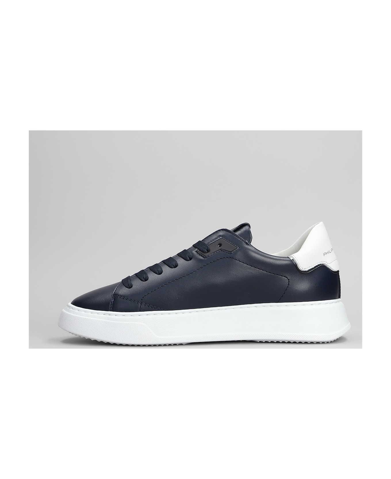 Philippe Model Temple Low Sneakers In Blue Leather - blue
