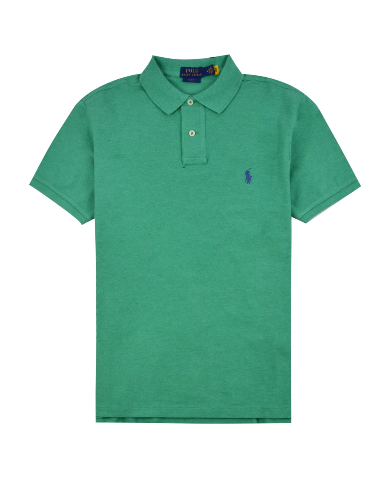 Ralph Lauren Slim-fit Polo In Green Pique - Verde