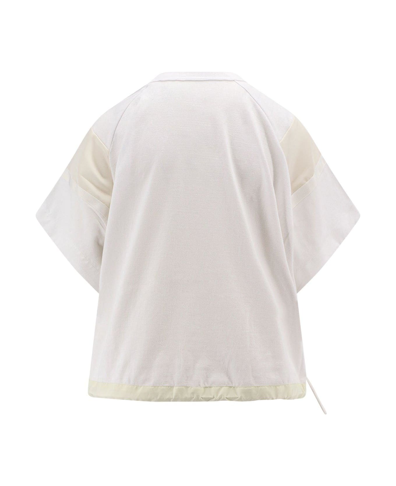 Sacai Crewneck Drawstring T-shirt - WHITE