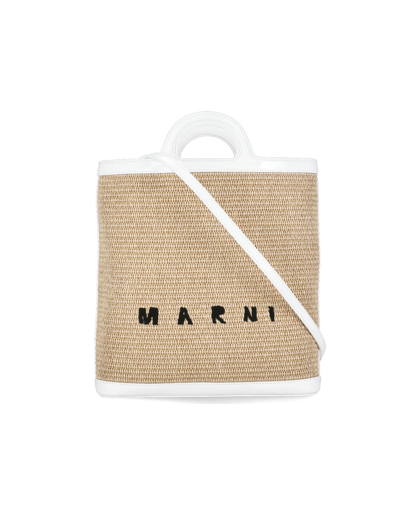 Marni Rafia Shoulder Bag - White