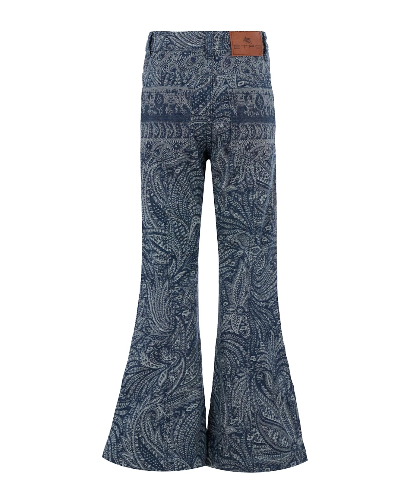 Etro Denim Jeans For Girl With Paisley Print - Denim