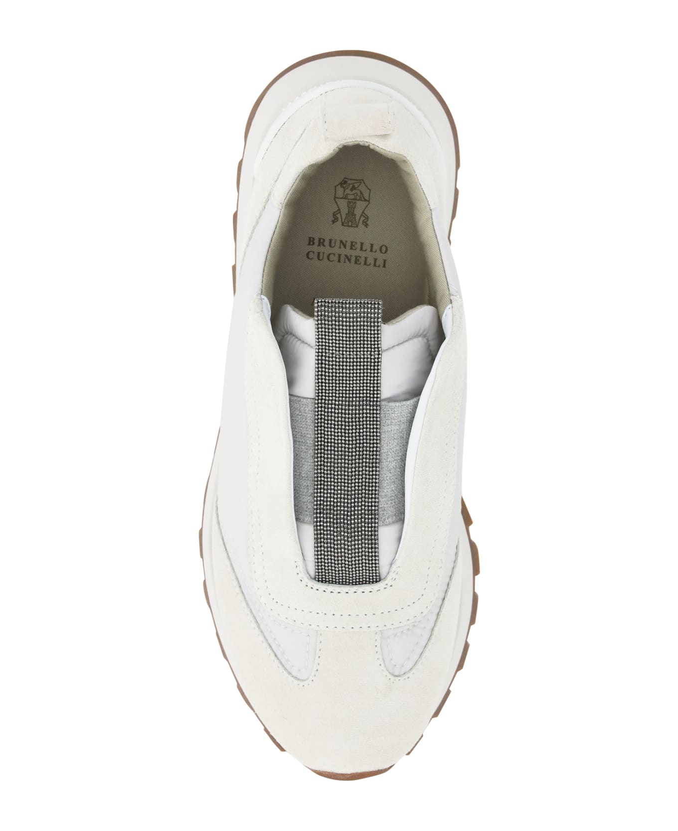 Brunello Cucinelli Embellished Slip-on Sneakers - White