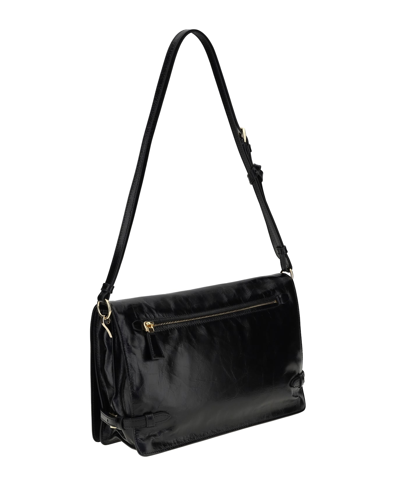 Prada Crinkled Leather Shoulder Bag