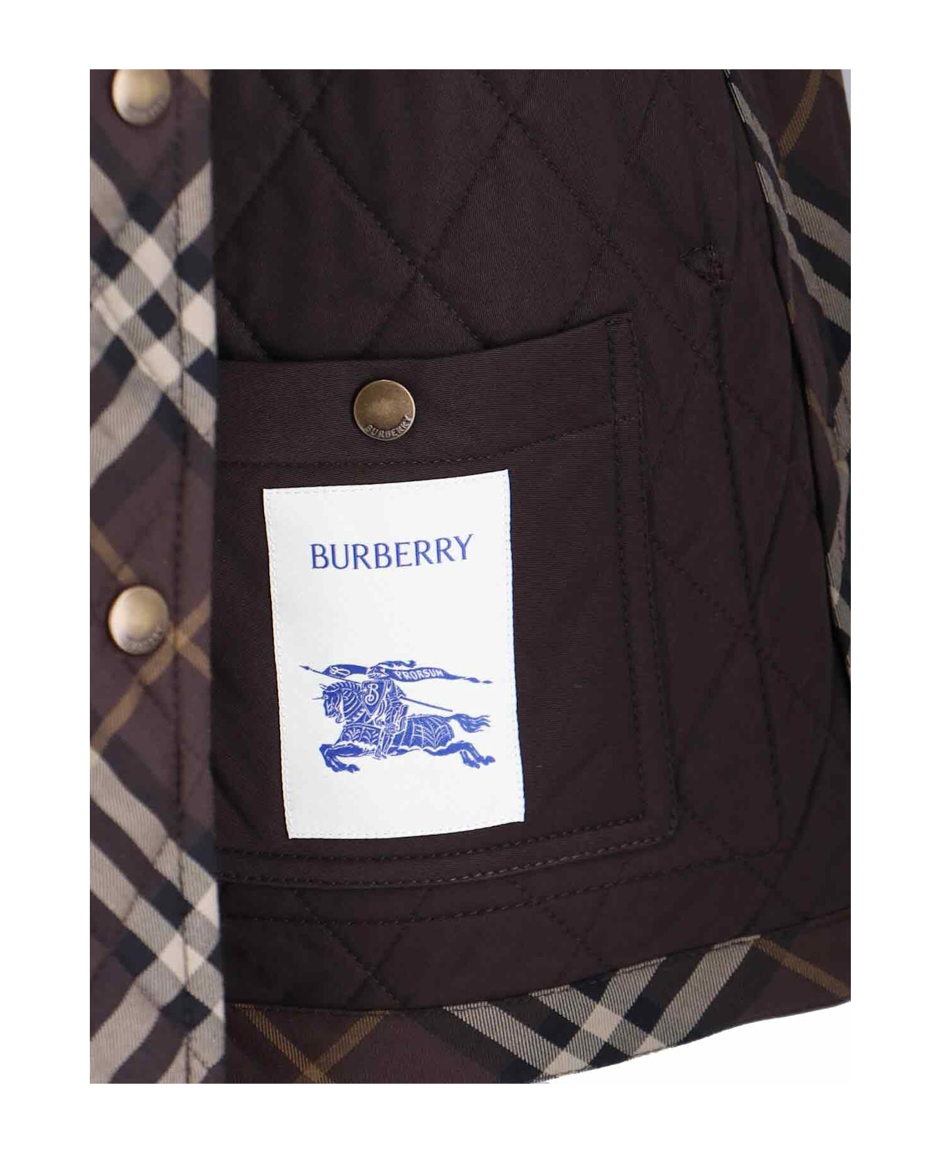 Burberry 
check
 Jacket - Brown