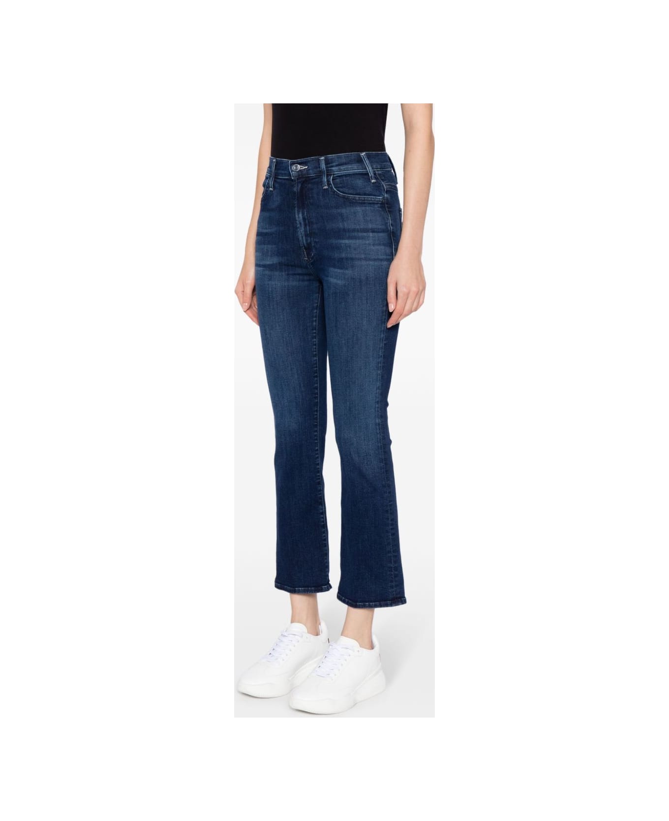 Mother The Hustler Flared Crop Jeans - Blue