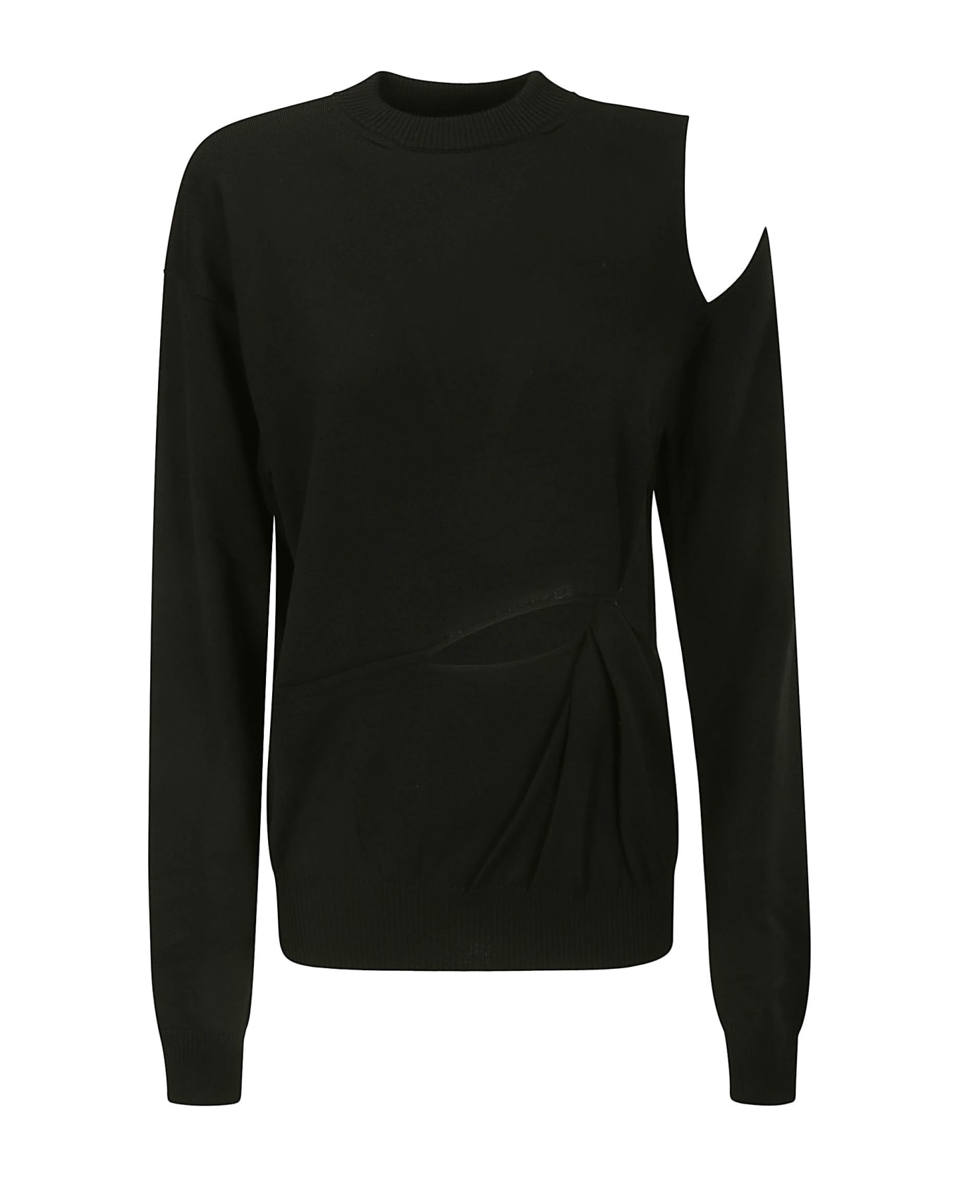 SportMax Black Virgin Wool Sweater - BLACK トップス